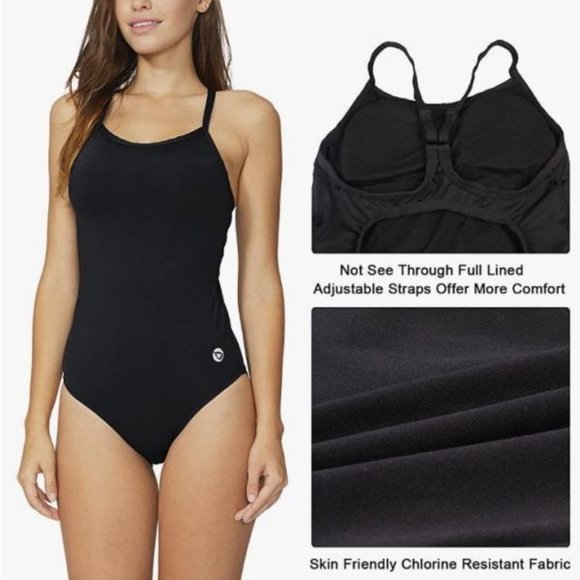 Baleaf Athletic Training Adjustable Strap One Piece Swimsuit XS (32) - Picture 4 of 5